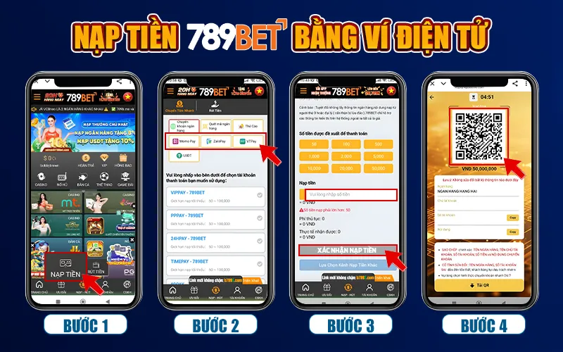Nạp tiền 789BET qua ví điện tử vô cùng tiện lợi hiện nay